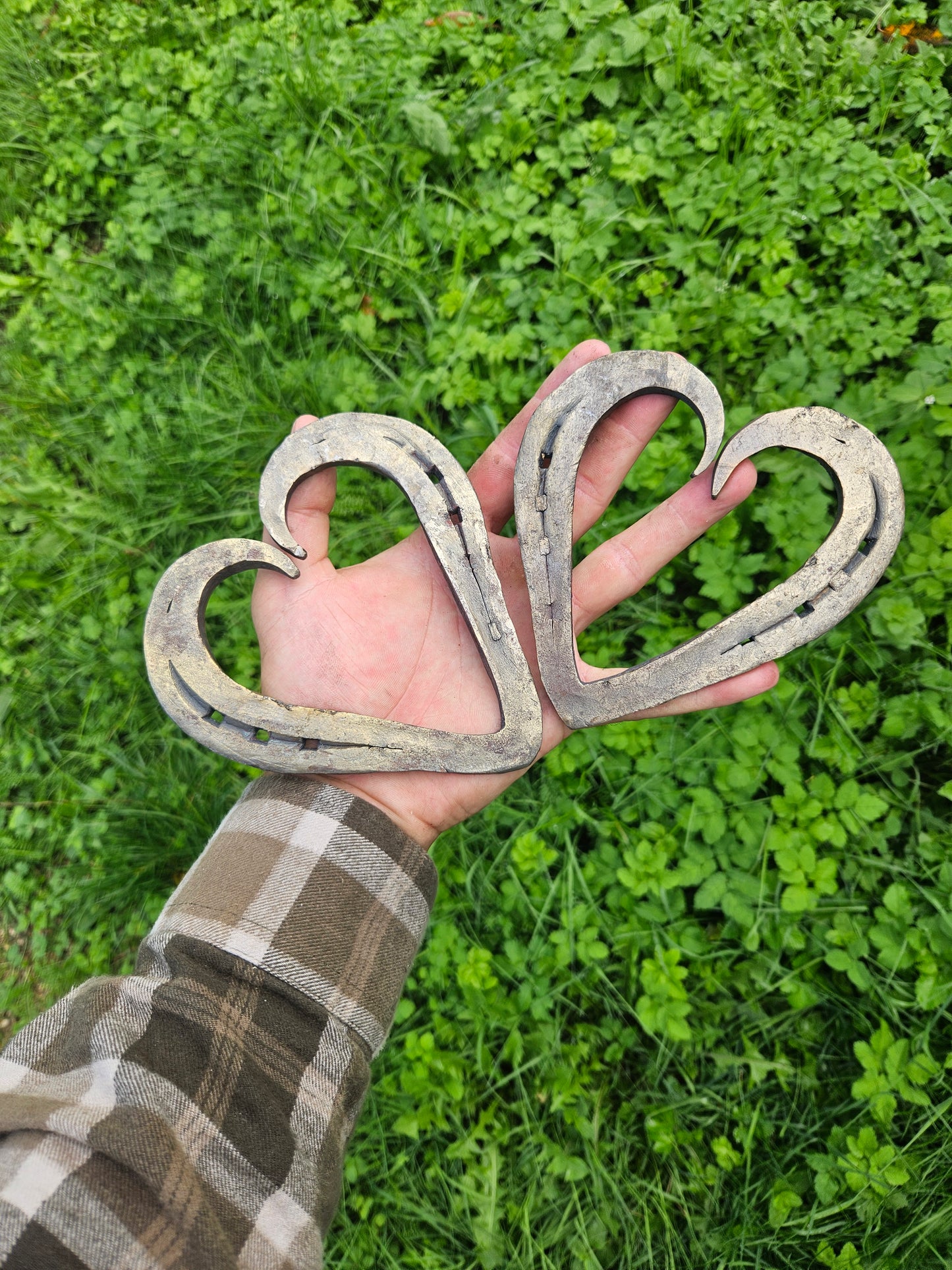 Forged Lucky Horseshoe Hearts