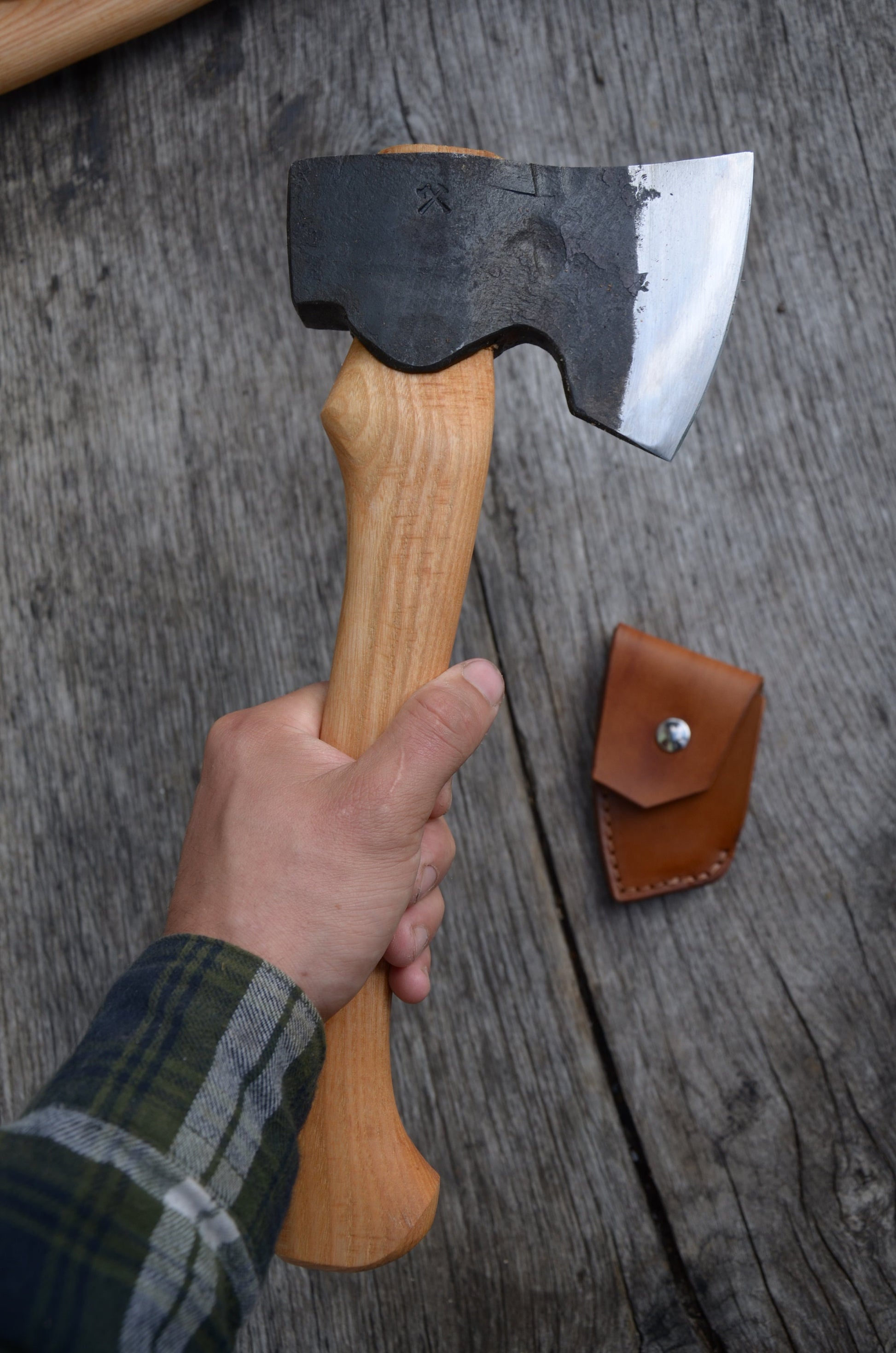 Hand Forged Camping Axe 14'' - 35cm Bushcraft Carving Axe Hunting Axe Hunters Outdoors Survival Hatchet 14''