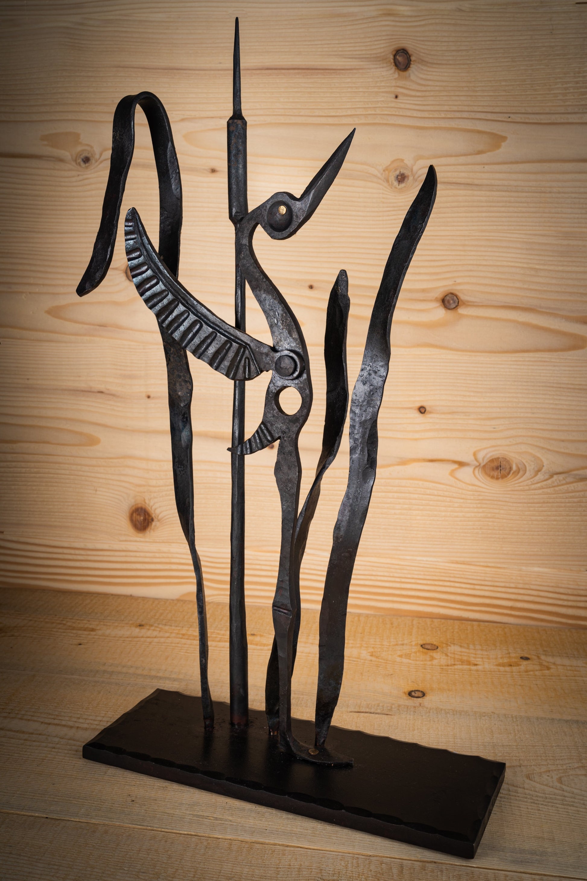 Hand Forged Art Statue Crane Bird Decor Sculpture Stork