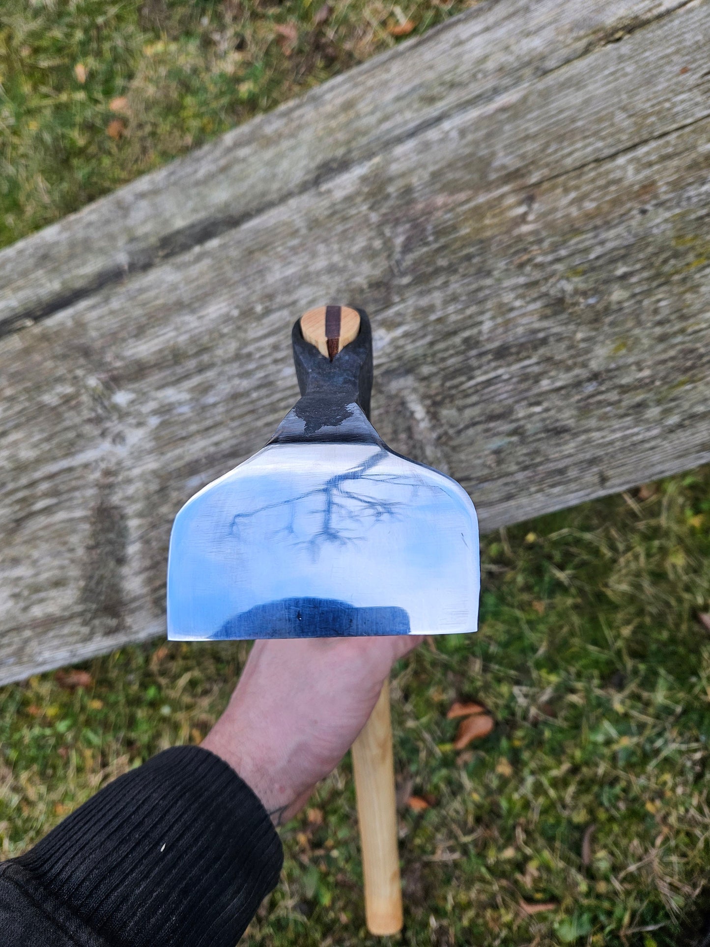 Large Flat Adze 80mm Planishing Adze Texturizing Adze Cabin Build Adze Round Adze