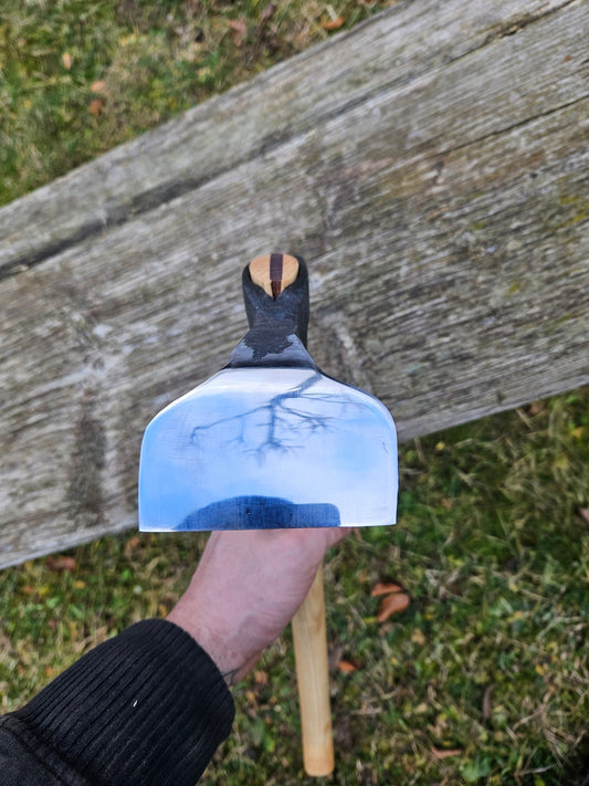 Large Flat Adze 80mm Planishing Adze Texturizing Adze Cabin Build Adze Round Adze