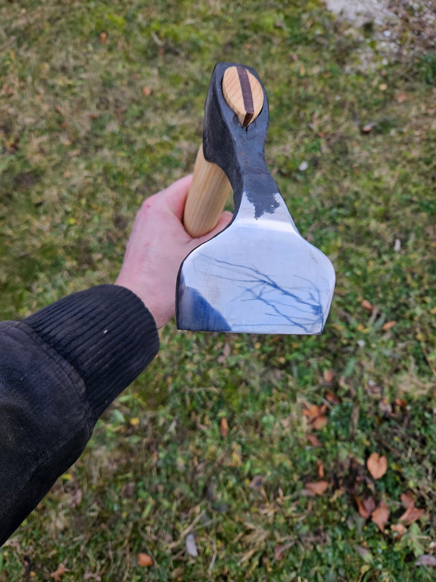 Large Flat Adze 80mm Planishing Adze Texturizing Adze Cabin Build Adze Round Adze