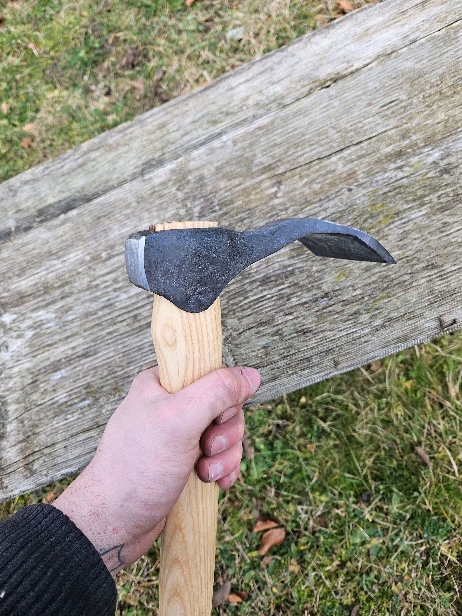 Large Flat Adze 80mm Planishing Adze Texturizing Adze Cabin Build Adze Round Adze