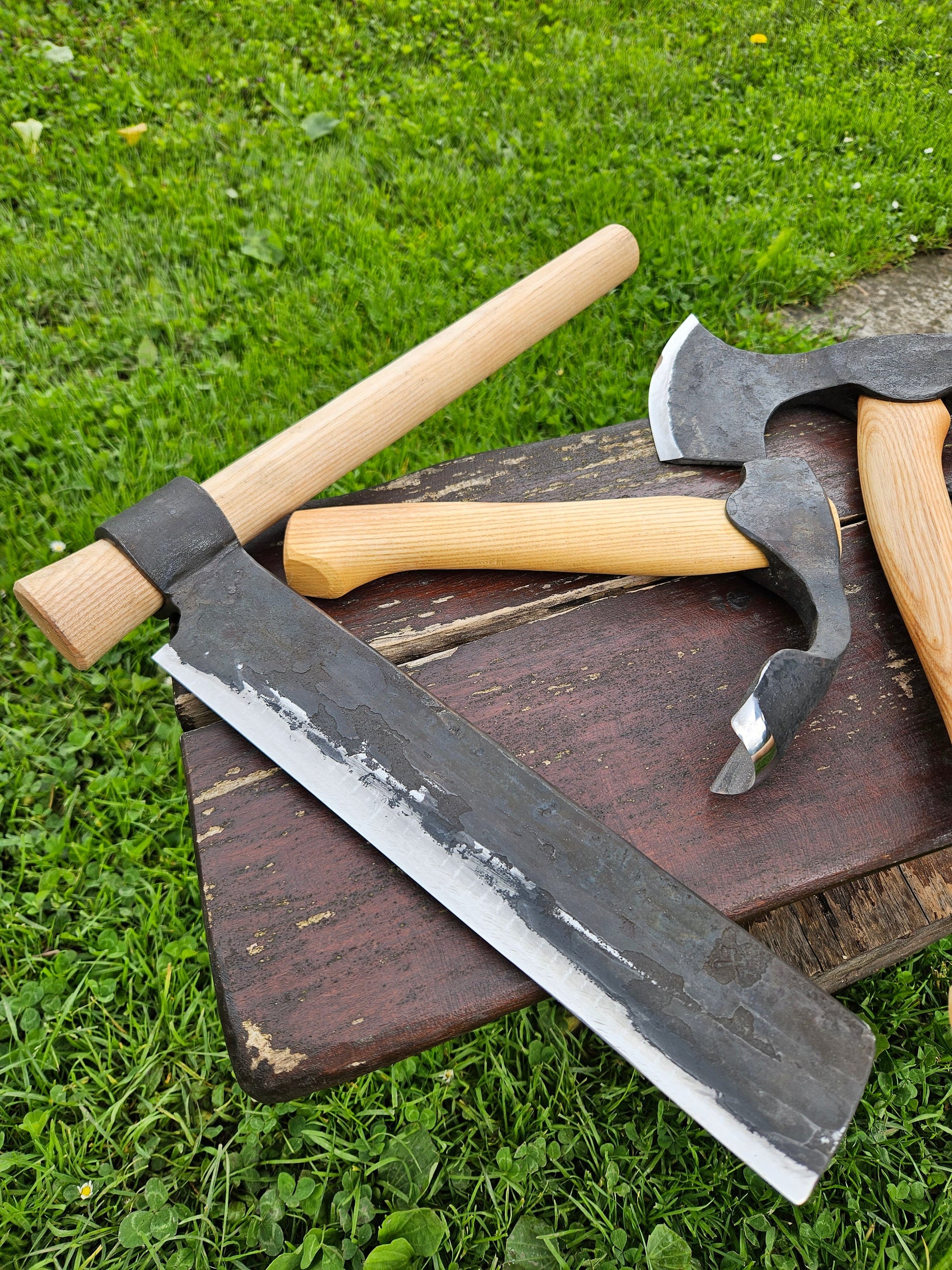 Hand Forged Woodworking Kit - Starting Set including Froe, Carving Axe, Adze, Great for Beginners or Pros Sloyd Spoon Froe Adze Axe Chisel